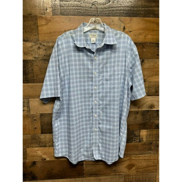 L.L. Bean‎ Wrinkle Resistant Men's Short Sleeve Button Up Size Large - Picture 1 of 3